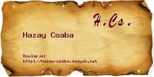 Hazay Csaba névjegykártya